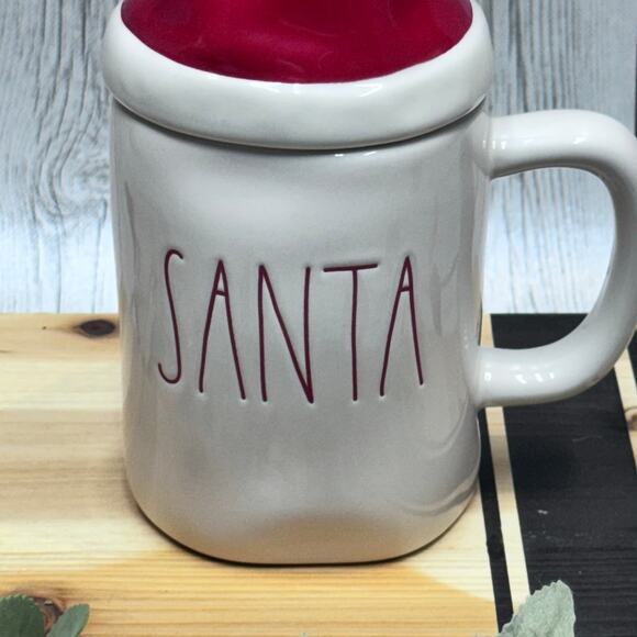 Rae Dunn Santa Mug with Santa Hat Topper - Picture 2 of 3